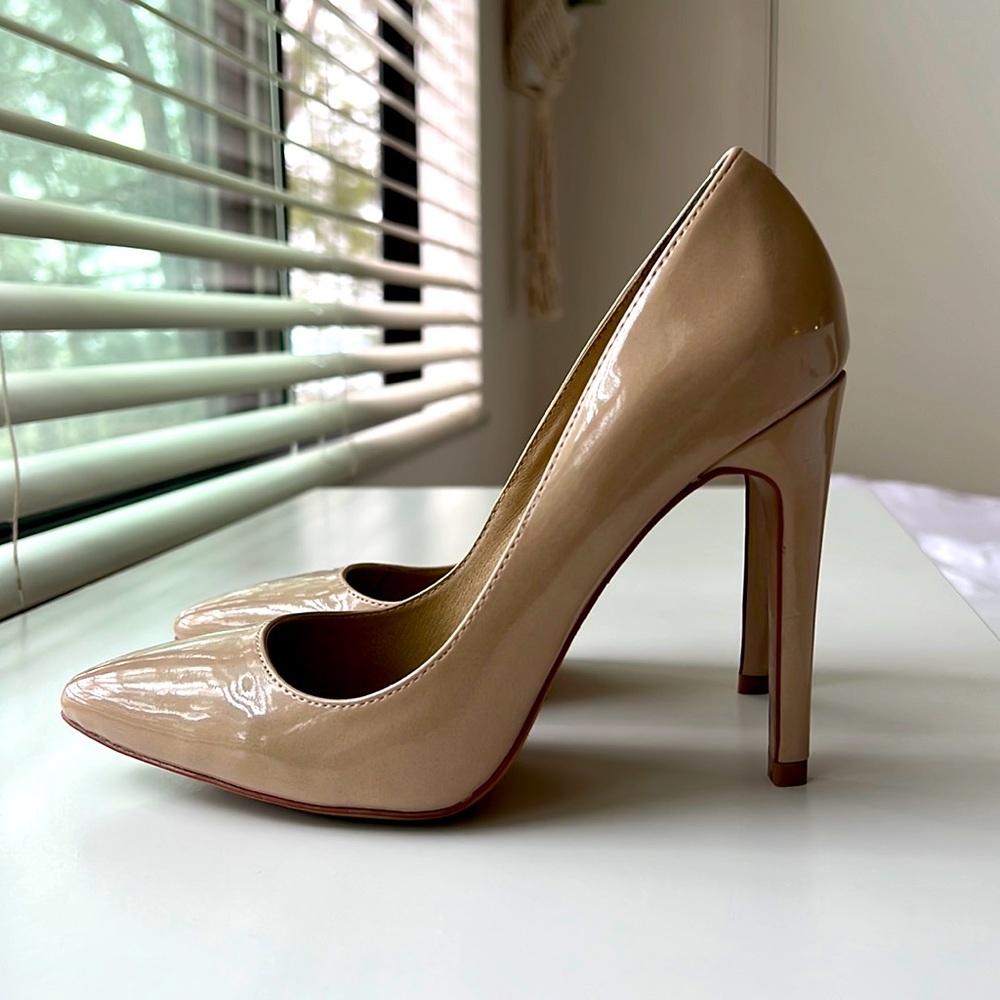 Aldo Patent Leather Pumps, Nude